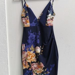Blue Floral Mini Dress
